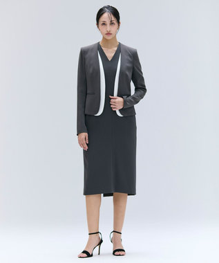 BEIGE, 【洗える・VERY NaVY 11月号掲載】CINDY / ダブルカラージャケット C.Gray x White