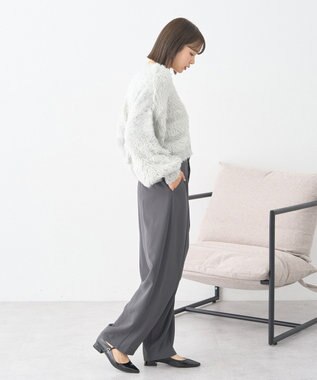 earth music&ecology タックコクーンパンツ Charcoal Gray