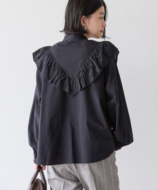 AMERICAN HOLIC スタンドカラーフリルブラウス Black