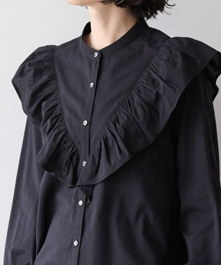 AMERICAN HOLIC スタンドカラーフリルブラウス Black