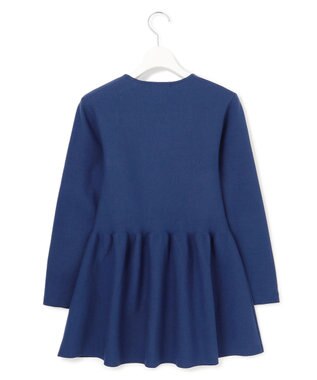 23区 S 【Sサイズ限定】ヴィスコースストレッチ ペプラムデザイン ニット ダルブルー系