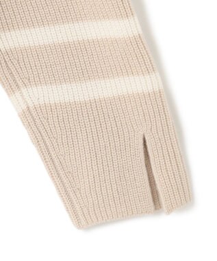 23区 S 【Oggi2月号掲載/洗える】ウールカシミヤ ボーダー ニット ベージュ×オフ