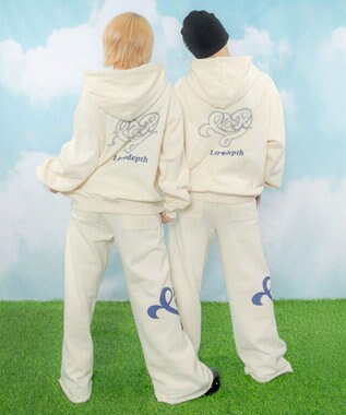 WEGO 【ユニセックス着用ITEM】ハートモチーフプルパーカー ホワイトアイボリー