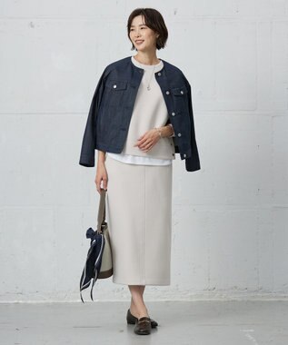 J.PRESS LADIES スクエアドット 剣先 スカーフ ネイビー系5