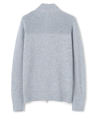 JOSEPH HOMME シルクバルキーハニカム　ジップアップニット サックスブルー系