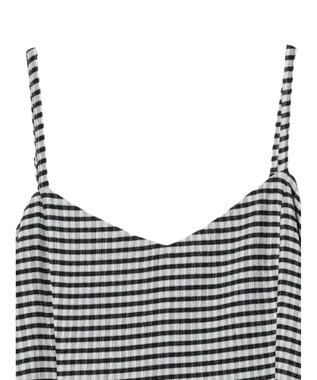 earth music&ecology チェックキャミワンピース Check Black