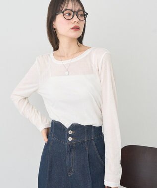 earth music&ecology クルーネックシアーテレコプルオーバー Off White