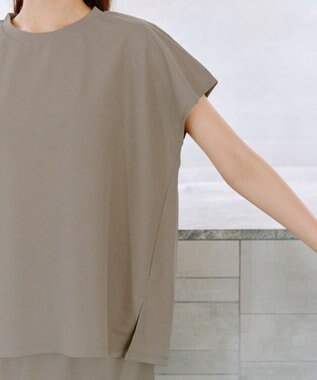 Tiaclasse 【洗える】フレンチスリーブカノコトップス ベージュ