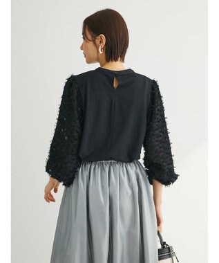 Green Parks 袖ジャガードドッキングプルオーバー Black