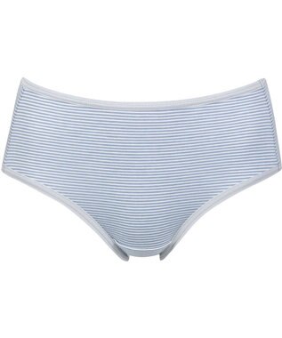 Wing ショーツ 綿混(身生地部) ここちよいフィット感 ムレにくい(身生地部) 【デイリーフィット 綿混ボーダー】 はきこみ丈ふつう EC2650 ウイング／ワコール グレイッシュブルー