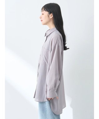 earth music&ecology ウ゛ィンテージボタンフロントポケットシャツ Light Gray