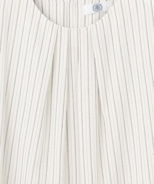 J.PRESS LADIES L シアーストライプ&チェック カットソー ベージュ系1