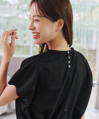 Tiaclasse 【洗える】フレンチスリーブカノコトップス ブラック