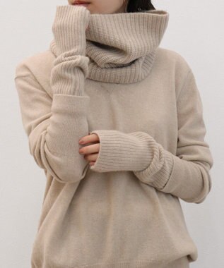 23区 ピュアカシミヤ ネック ウォーマー ベージュ系