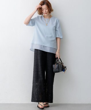 23区 【先行予約】ラッセルオーナメントレース ワイド パンツ ブラック系