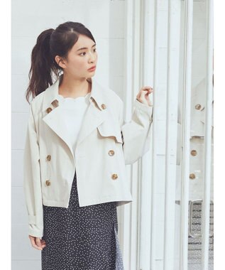 earth music&ecology ショートトレンチコート Light Beige
