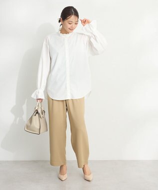 CRAFT STANDARD BOUTIQUE スタンドフリルブラウス Off White