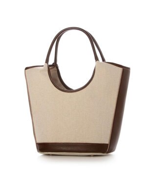 UNBILLION ペルケ perche / キャンバス・牛革トリミング2wayトート ブラウン