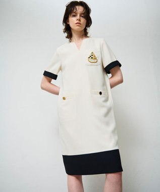 GRACE CONTINENTAL ビジューエンブレムワンピース キナリ