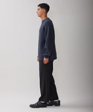 UNFILO MENS ヘアリー クルーネックニット チャコール