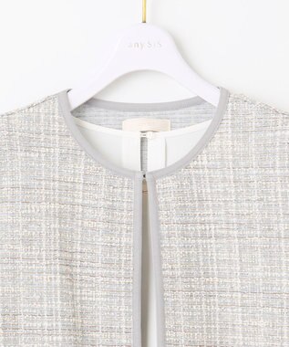 ANY SIS 【2SET】ウォッシャブルジャケット × ブラウス セット グレーミックス
