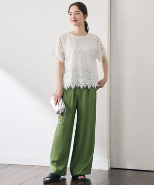 自由区 S 【セットアップ対応】エアリーツイルワイド パンツ ［新色］グリーン