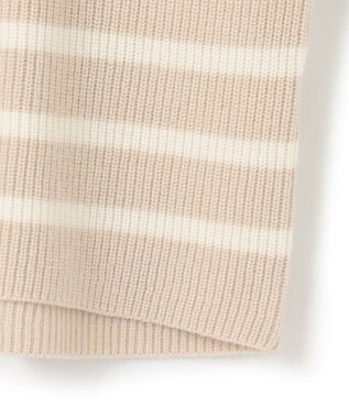 23区 S 【Oggi2月号掲載/洗える】ウールカシミヤ ボーダー ニット ベージュ×オフ
