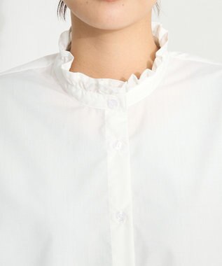 CRAFT STANDARD BOUTIQUE スタンドフリルブラウス Off White