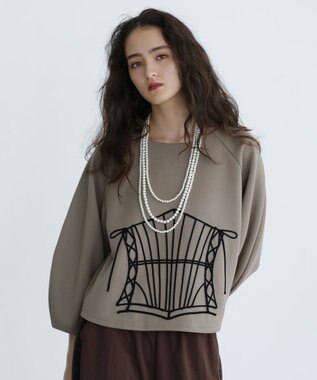 Green Parks ■ESCAR コルセットコード刺繍プルオーバー