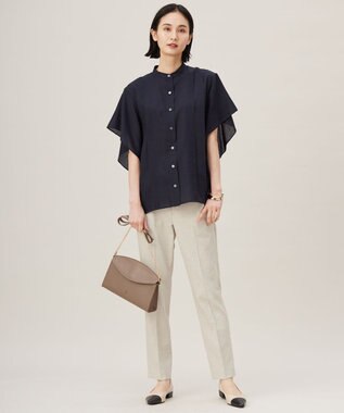 自由区 L 【接触冷感・UVカット・吸水速乾・洗える】シェルタリングテーパード パンツ ベージュ