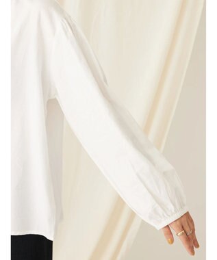 CRAFT STANDARD BOUTIQUE インドコットンシャーリングハイネックブラウス Off White