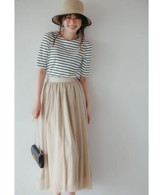 ANY SIS 【スタイリストコラボ】ジレ×ラメチュールスカート セットアップ ベージュ