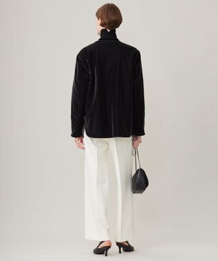 ICB L 【リバーシブル着用可能】 ラミネートパイルキルト ミドル丈コート ブラック系