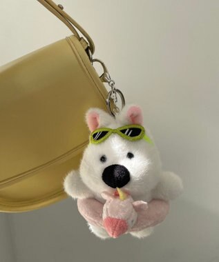 WEGO バカンスわんこぬいぐるみキーホルダー ピンク