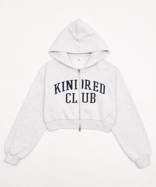 WEGO グラフィックショートZIPパーカー アッシュグレー