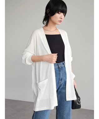 Green Parks ＵＶカットシアートッパーカーディガン Off White