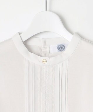 J.PRESS LADIES S プレーティングジャージー ピンタック カットソー ライトグレー系