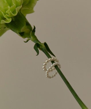 Phoebe 【伸びるリング】バブルフィットリング　パール3mm ホワイト