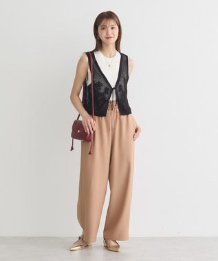 earth music&ecology リラックスワイドパンツ Camel