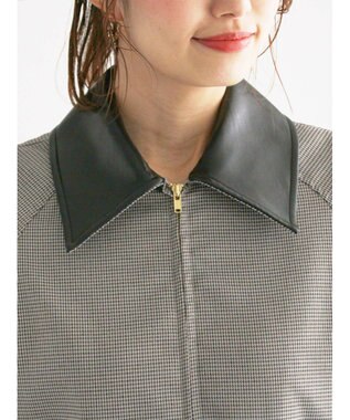 Te chichi ファブリックアソート衿付きブルゾン グレー