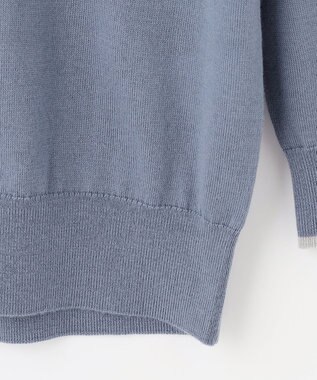 J.PRESS LADIES 【洗える】トリムツイン ニット サックスブルー系