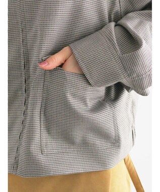 Te chichi ファブリックアソート衿付きブルゾン グレー