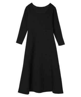Green Parks フレアニットワンピース Black