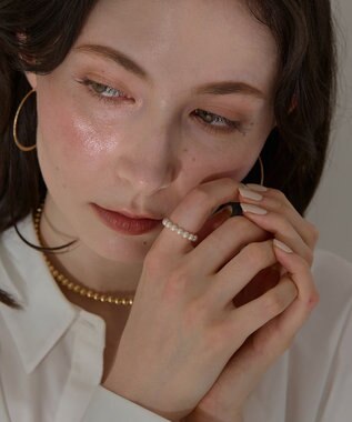 Phoebe 【伸びるリング】バブルフィットリング　パール3mm ホワイト