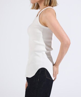 LENO TANK TOP　テレコタンクトップカットソー WHITE