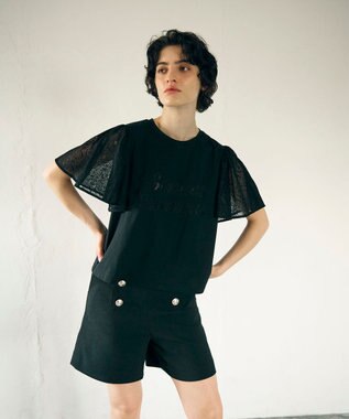 GRACE CONTINENTAL レースロゴTシャツ ブラック