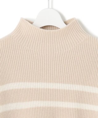23区 S 【Oggi2月号掲載/洗える】ウールカシミヤ ボーダー ニット ベージュ×オフ