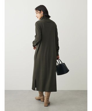 Green Parks リブカットＩラインワンピース Dark Khaki