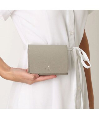 LANVIN en Bleu メラニー 二つ折り中Lファスナー財布 グレージュ