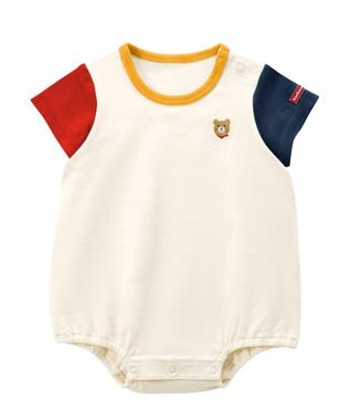 MIKI HOUSE HOT BISCUITS 【70-80cm】【Everyday Series】ワンポイント 半袖ボディシャツ 白